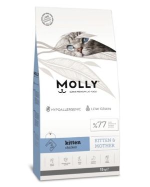 Molly Kitten&Mother Hypo-Allergenic Tavuklu Düşük Tahıllı Yavru Kedi Maması 15 Kg
