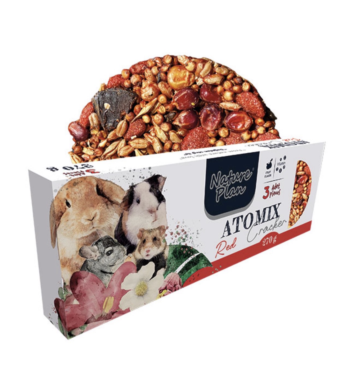 Nature Plan Atomix Cracker Red Kemirgenler İçin Paket içi 3 adet 270 G